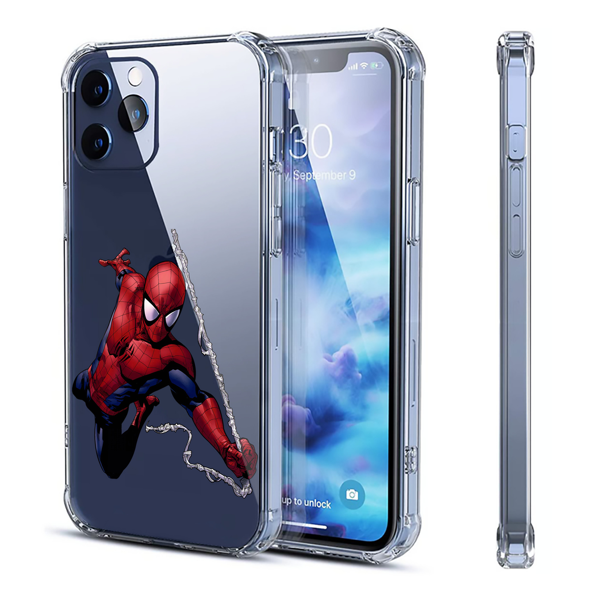 （画像用） Spider Man スパイダーマン 【iPhone 12シリーズ対応】透明スマホケース（クリアソフトケース）